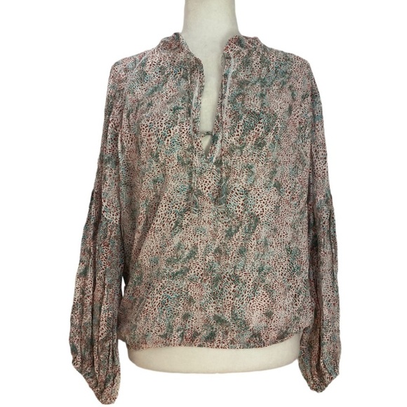 Poupette St. Barth Print Boho Top Blouse - Picture 11 of 13